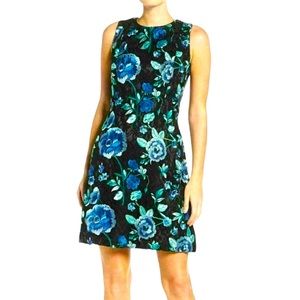 Eliza J Floral Lace Embroidered Sleeveless Dress